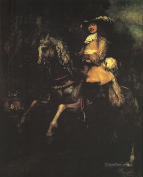レンブラント・ファン・レイン Painting - 馬に乗るフレデリック・リヘル レンブラント